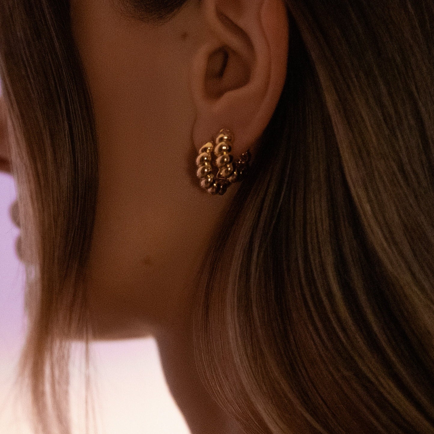 GILDED CHARM HOOPS